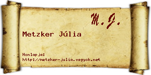 Metzker Júlia névjegykártya