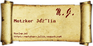 Metzker Júlia névjegykártya